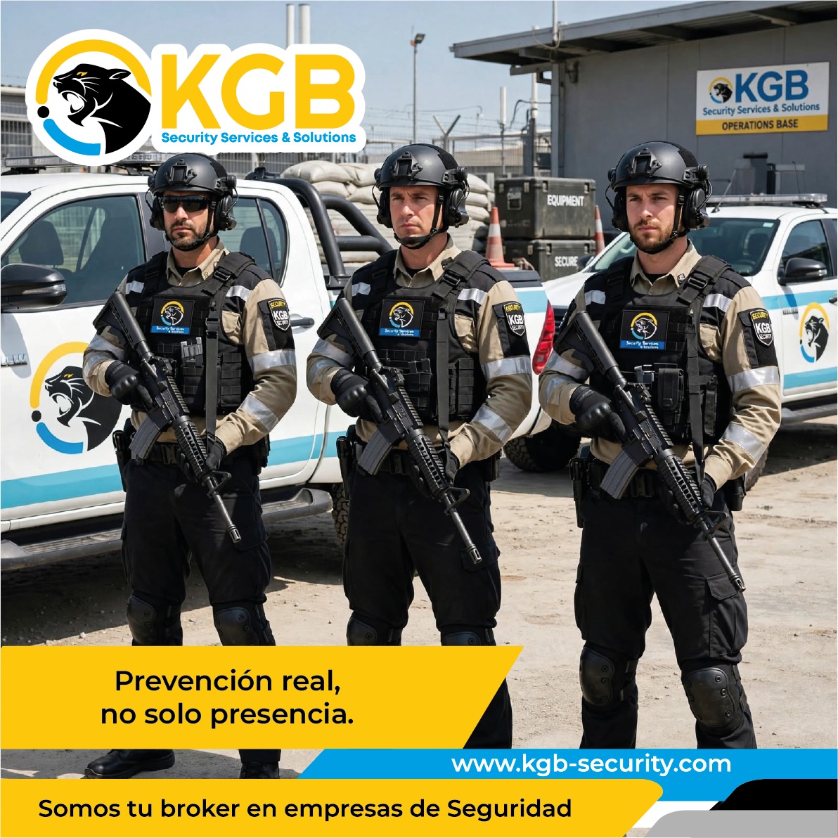 Equipo operativo de custodia de KGB junto a vehículos