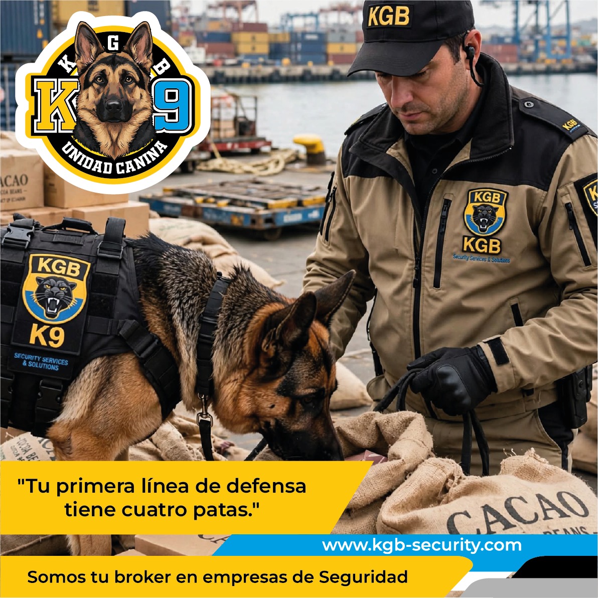 Unidad canina de KGB inspecciona mercancía de exportación